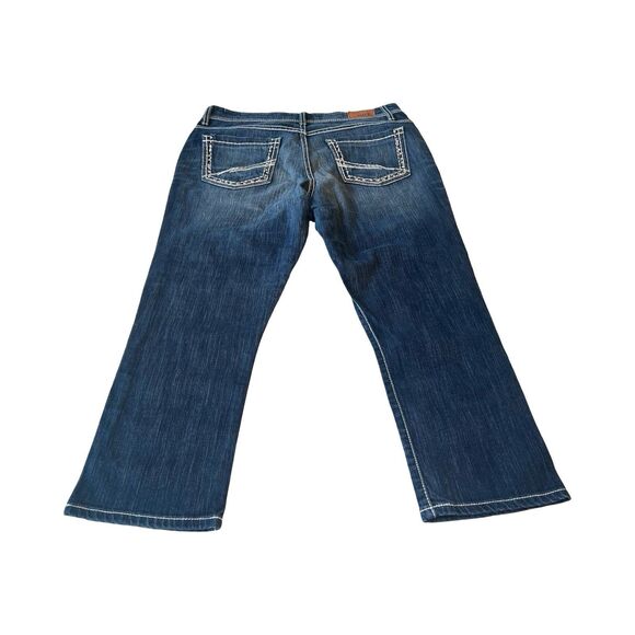 Buckle BKE Payton Ankle Crop Jeans Size 34 Dark Wash Western Thick Stitch - Picture 5 of 5